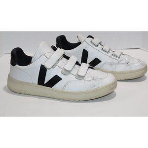 VEJA Recife Triple Strap Black White Leather Low Top Sneaker Women's Size 10 US